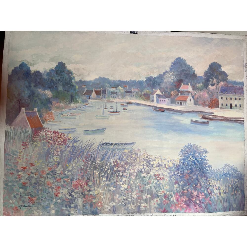 “The Yacht Basin” Original Canvas Painting Nguyen Tri Minh